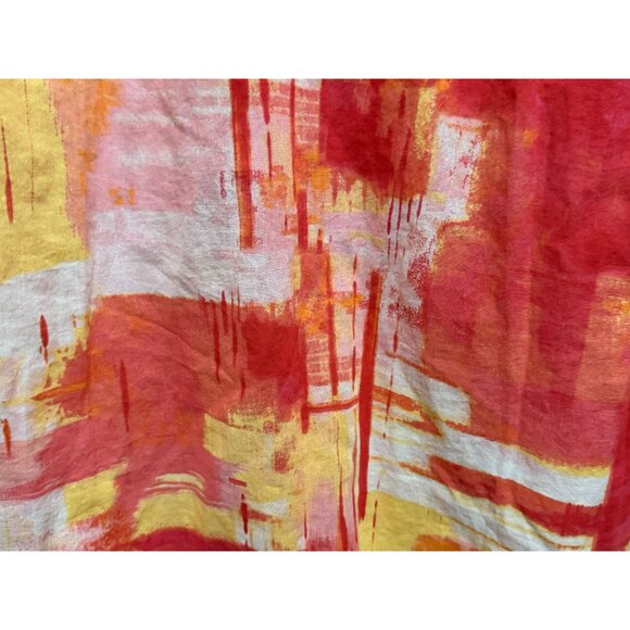 Chico’s Crossroads Lace Up Tunic 3 L-XL  Colorblocked Salsa Beaded Neckline Boho - Picture 5 of 10